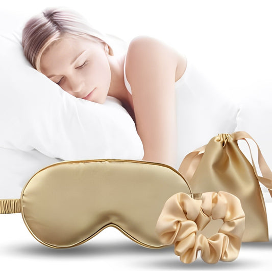 Women's satin sleep mask kit