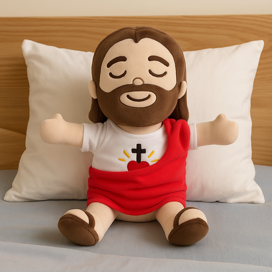 Breathing Jesus teddy bear for a good night's sleep