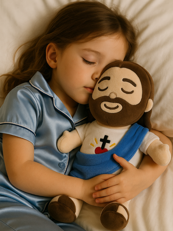 Breathing Jesus teddy bear for a good night's sleep