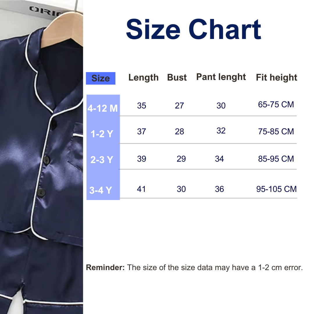 Baby's short sleeve satin pyjamas set