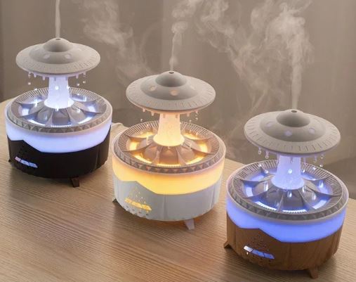 Mushroom diffuser with LED Light and raindrops