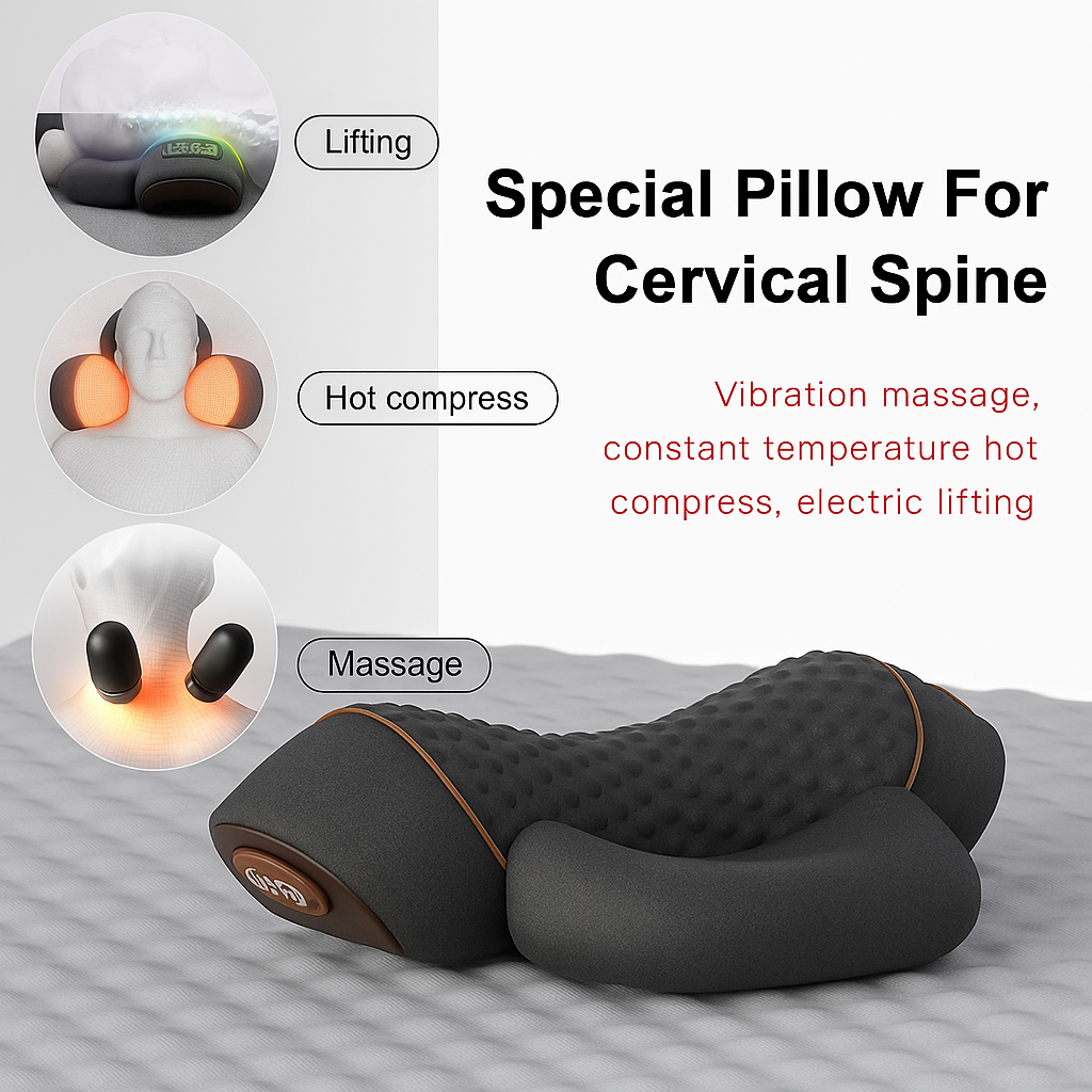 Heated massage pillow – Relief for neck and shoulders