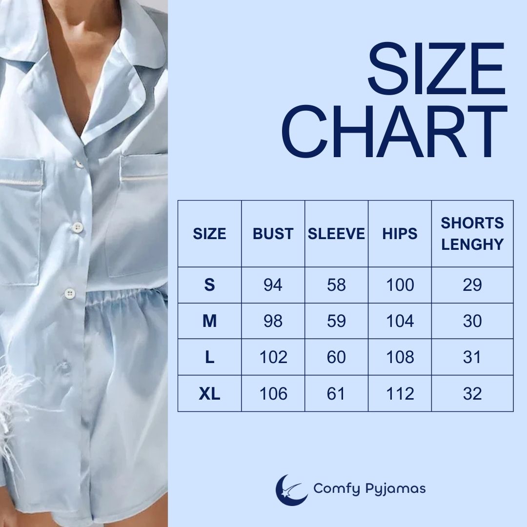 Silky women's pyjamas with feathery sleeves