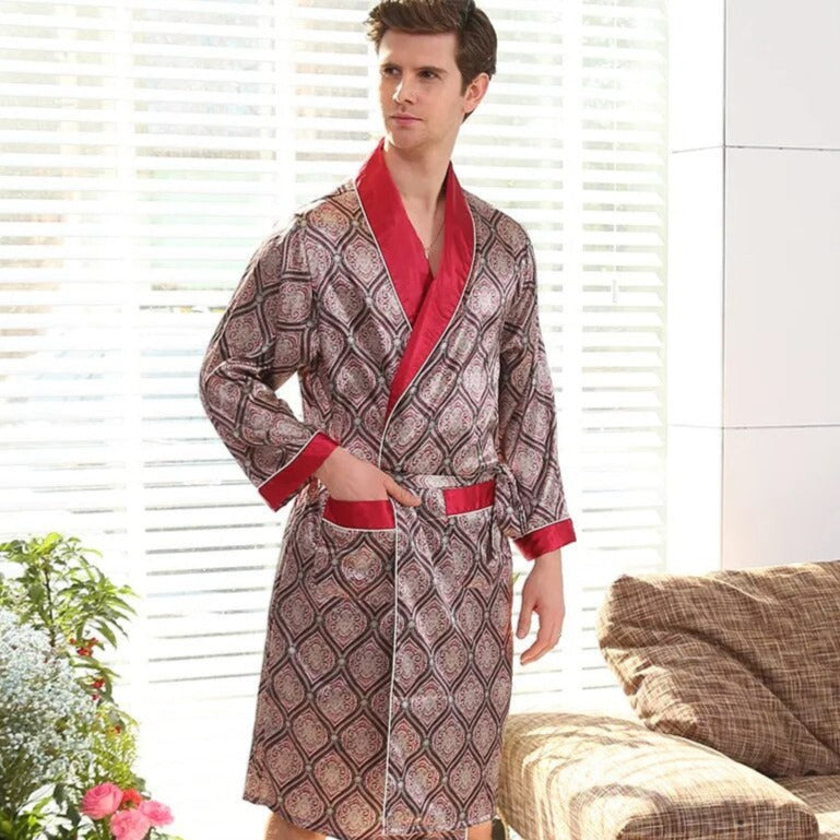 Printed robe pyjamas set for men