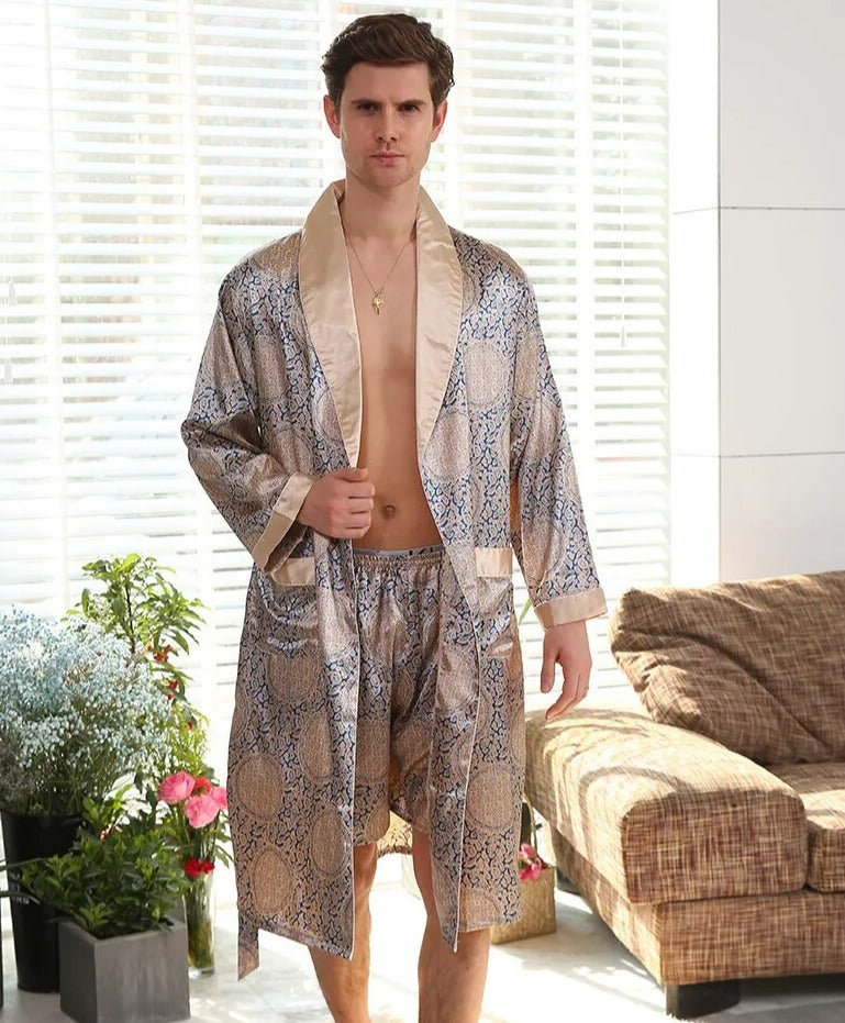 Printed robe pyjamas set for men