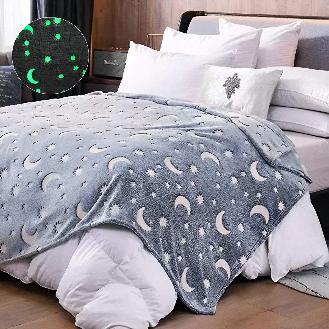 Cozy and warm glow in the dark blanket