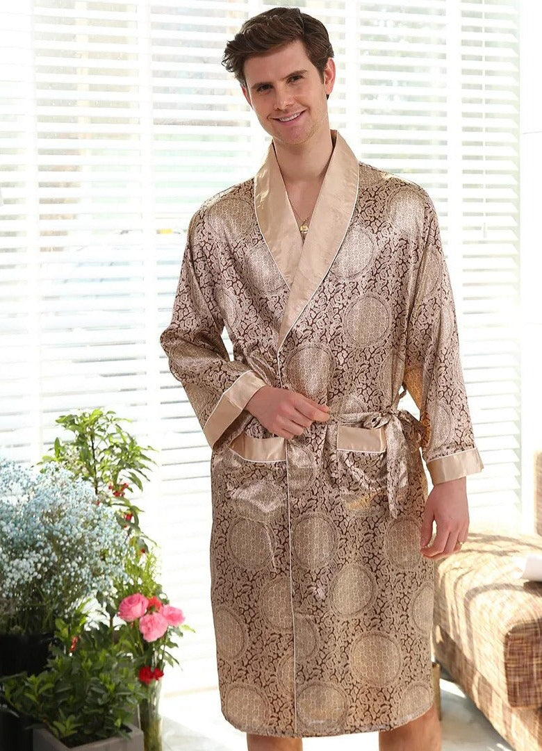 Printed robe pyjamas set for men
