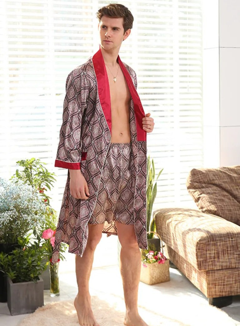 Printed robe pyjamas set for men