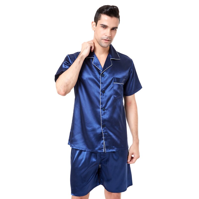 Men's short sleeve satin pyjamas set