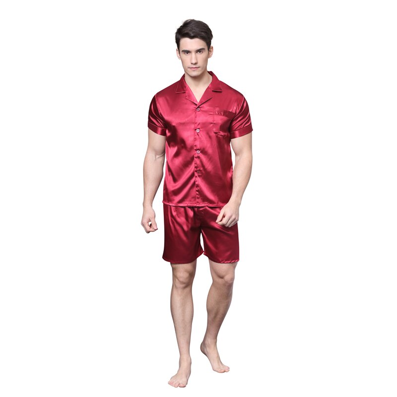 Men's short sleeve satin pyjamas set