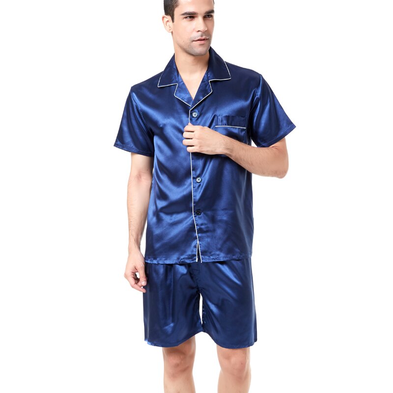 Men's short sleeve satin pyjamas set