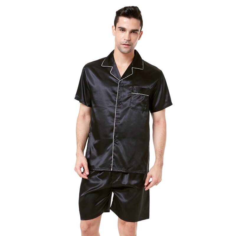 Men's short sleeve satin pyjamas set