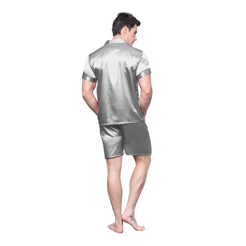 Men's short sleeve satin pyjamas set