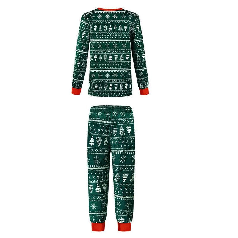 Green Christmas pyjamas set for the whole family