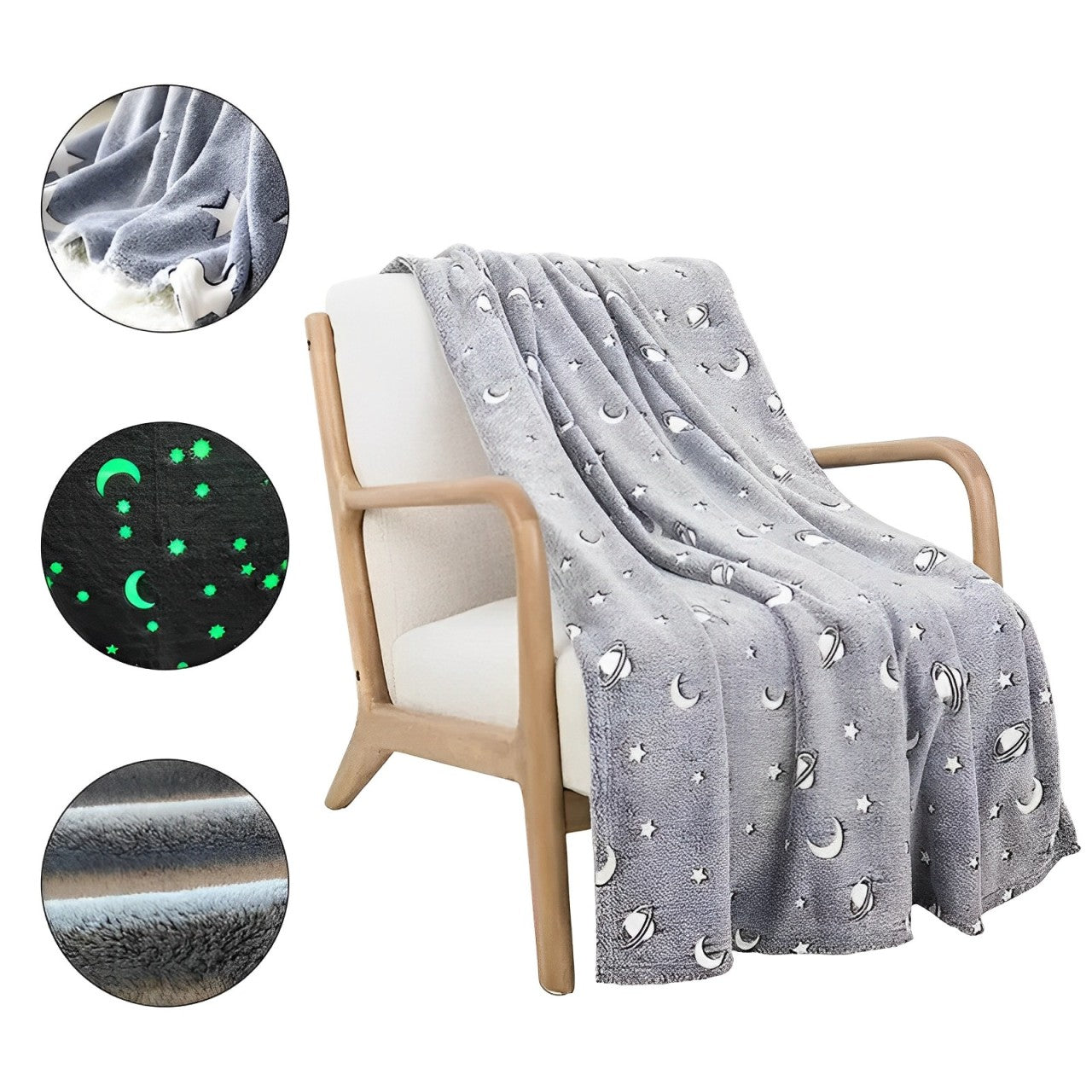 Cozy and warm glow in the dark blanket