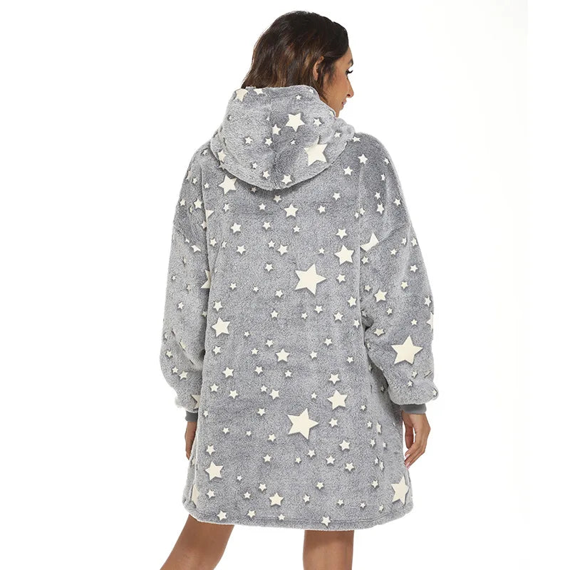 Blanket hoodie pyjamas glow in the dark