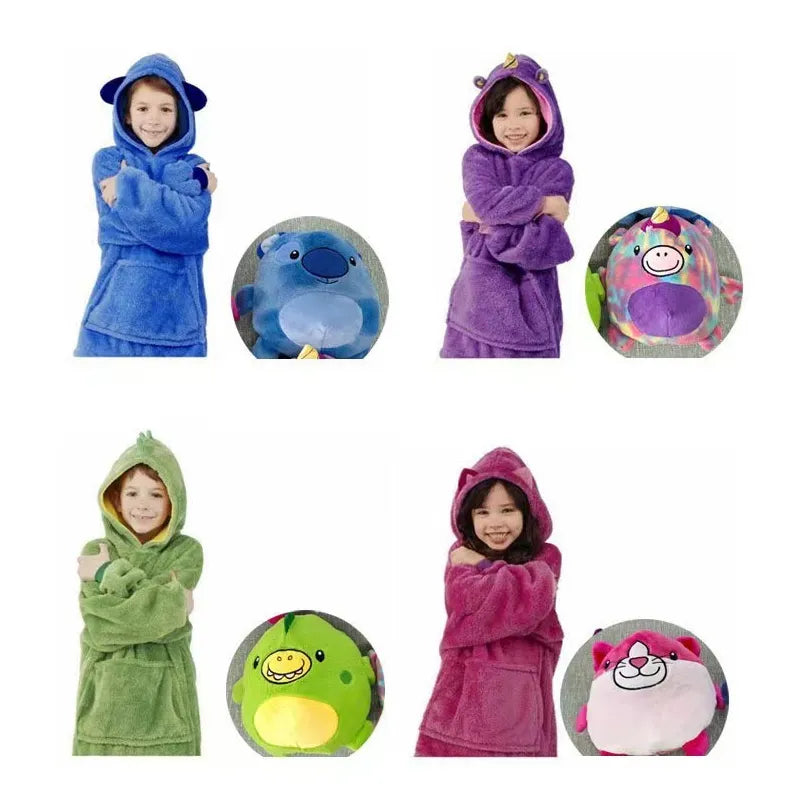 Kids hoodie pyjamas and plush toy - 2-in-1