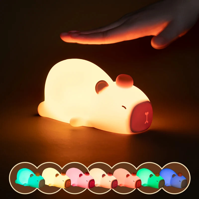 Lovely silicone capybara light night