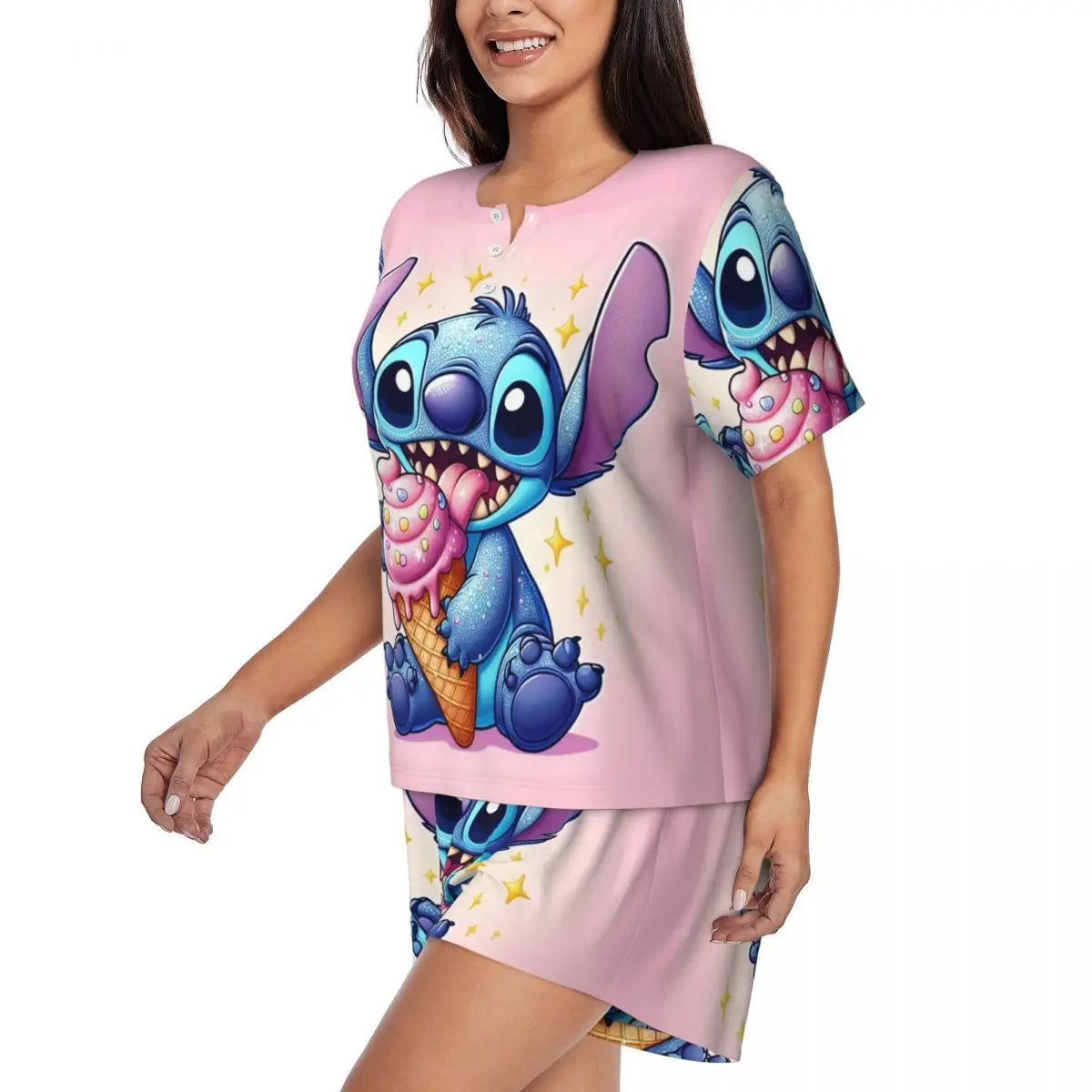Stitch women's short pyjama set – Lightweight, cute, and comfortable