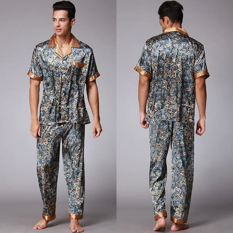 Luxury men's silk pyjama set