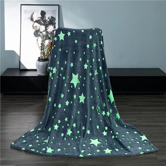 Cozy and warm glow in the dark blanket