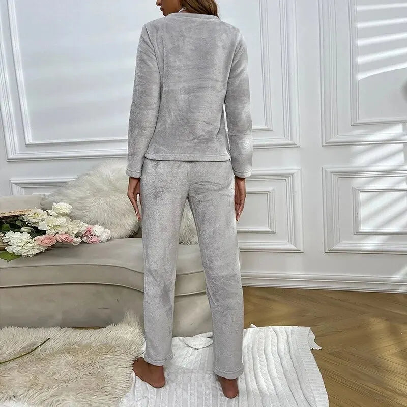 Cozy long sleeve winter pyjamas for women