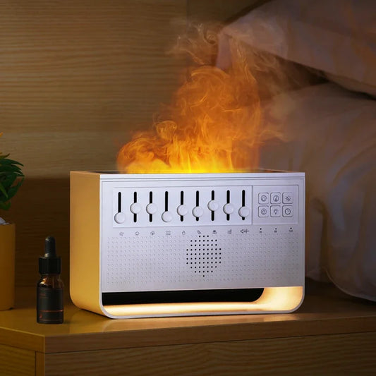 3-in-1 Flame Diffuser | White noise machine and essential oil humidifier