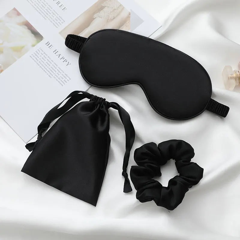 Women's satin sleep mask kit