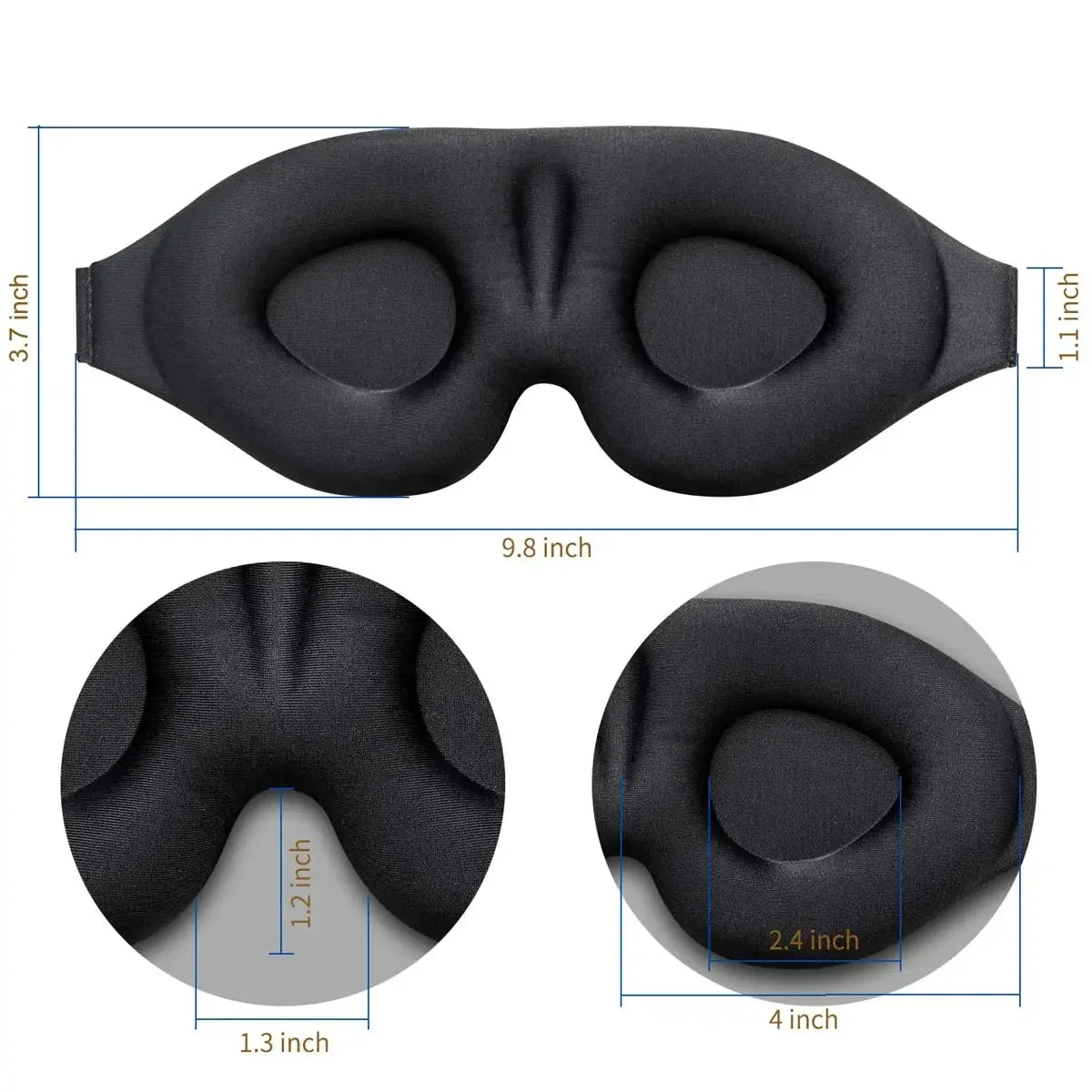 3D Sleep Mask Unisex – Comfortable, Ergonomic, Total Light Blocking