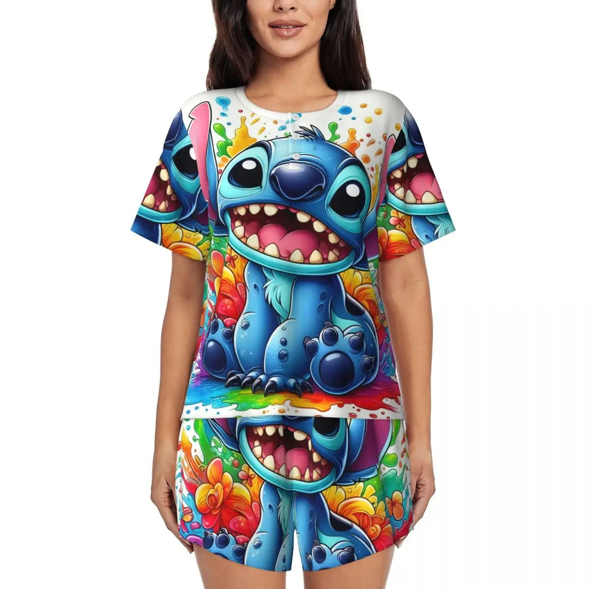 Stitch women's short pyjama set – Lightweight, cute, and comfortable