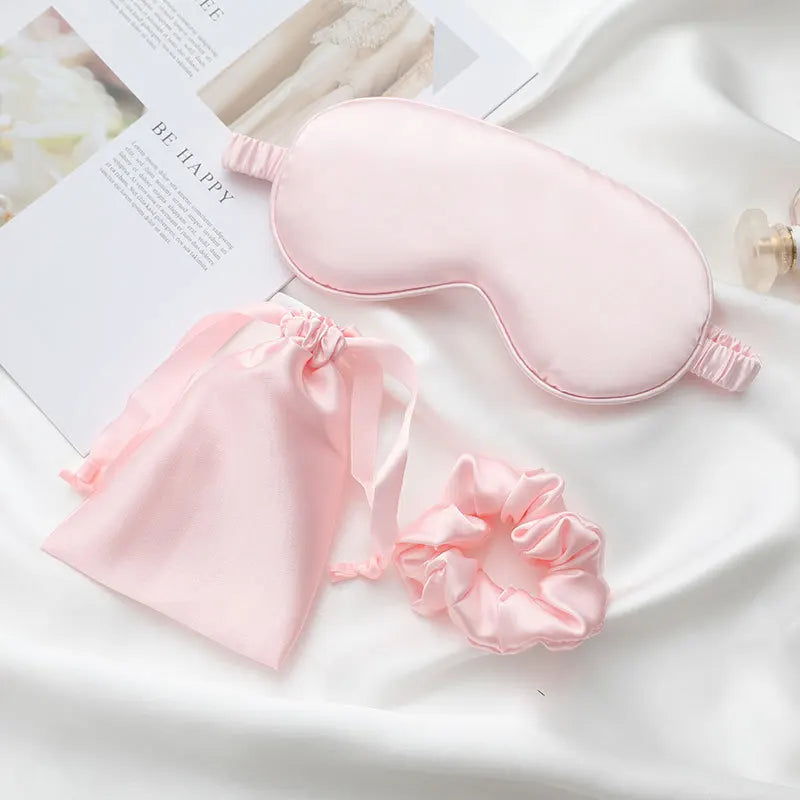 Women's satin sleep mask kit