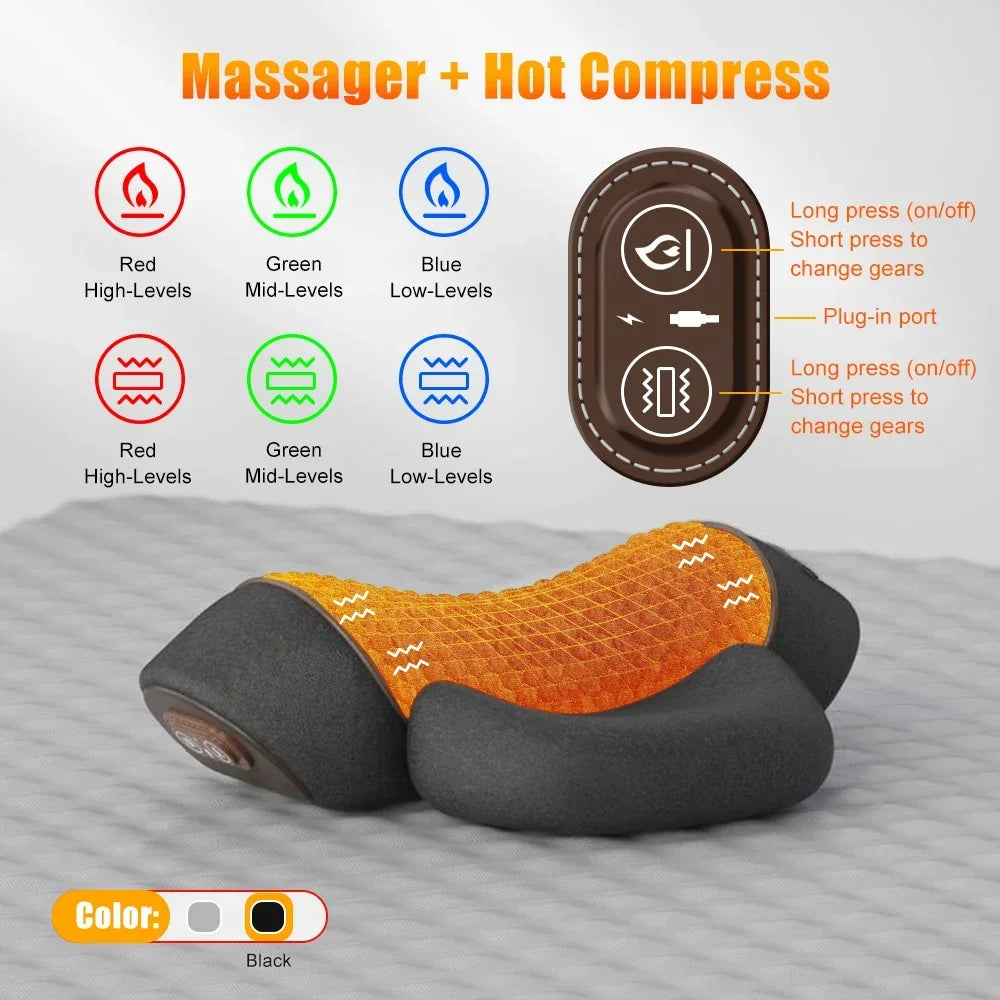 Heated massage pillow – Relief for neck and shoulders