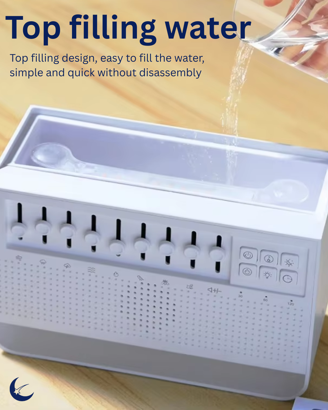 3-in-1 Flame Diffuser | White noise machine and essential oil humidifier