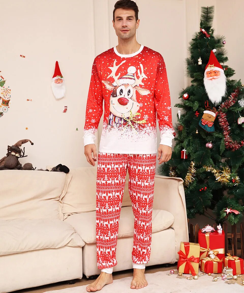 Cotton christmas family pyjamas set