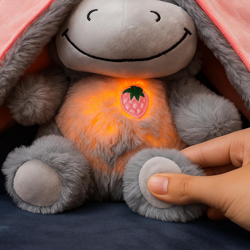 Cute baby donkey plush toy | Stuffed creative into fruit transform breathing donkey sleeping