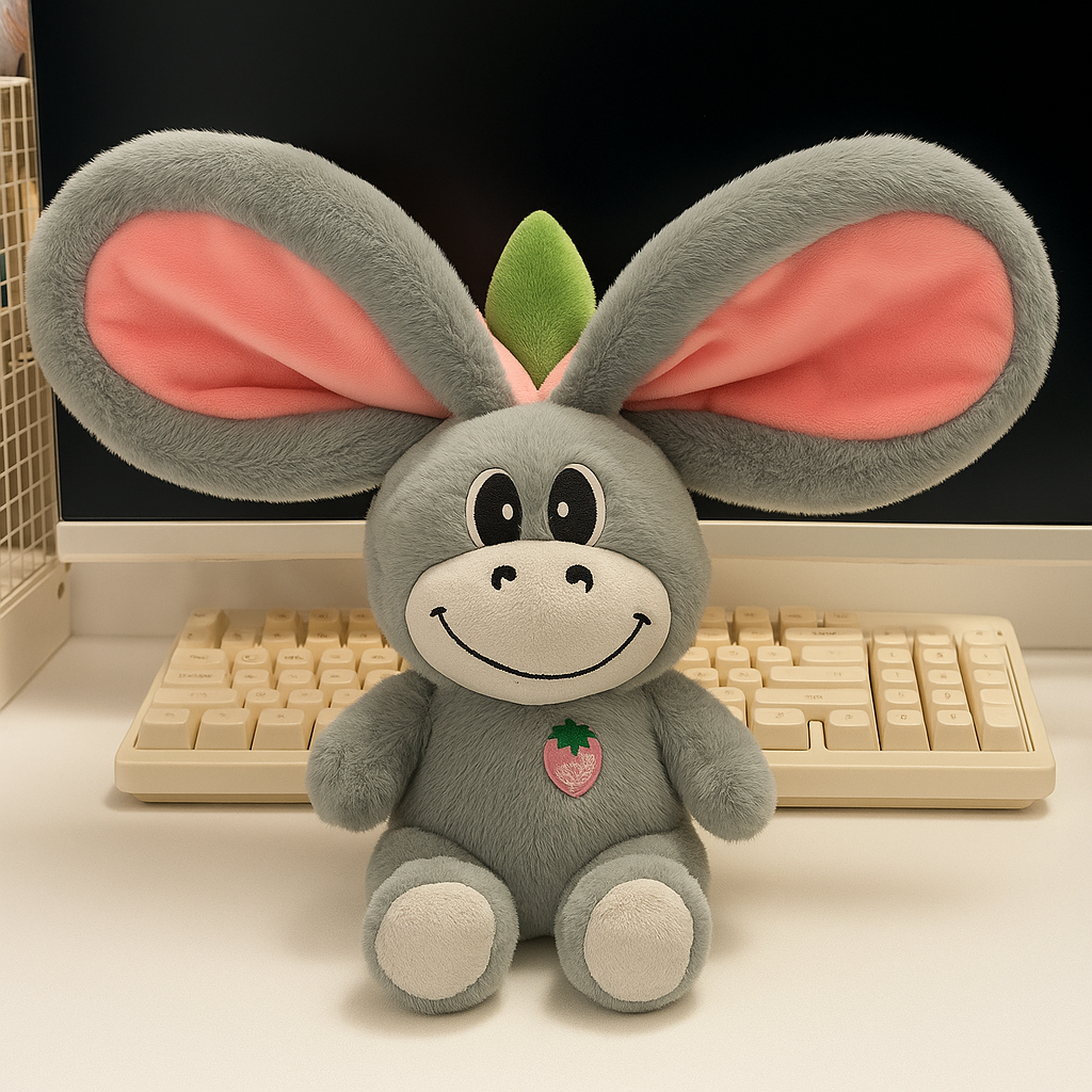 Cute baby donkey plush toy | Stuffed creative into fruit transform breathing donkey sleeping