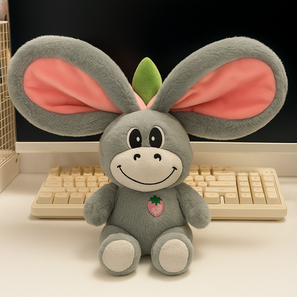 Cute baby donkey plush toy | Stuffed creative into fruit transform breathing donkey sleeping