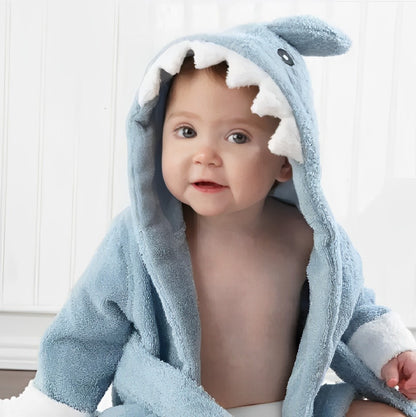 Cute Baby Shark Cotton Bathrobe