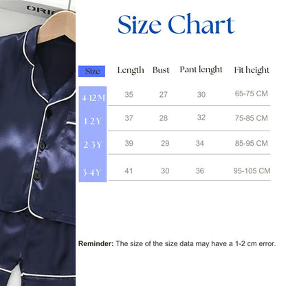 Baby's short sleeve satin pyjamas set