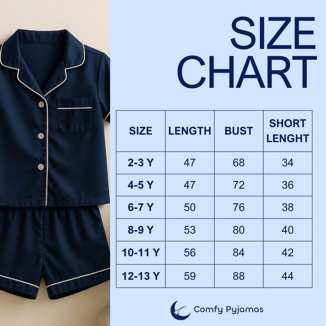 Children's short sleeved satin pyjamas