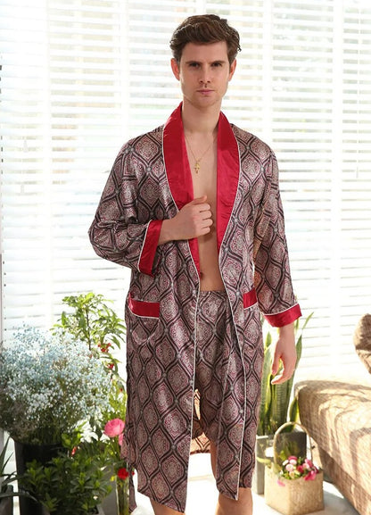 Printed robe pyjamas set for men