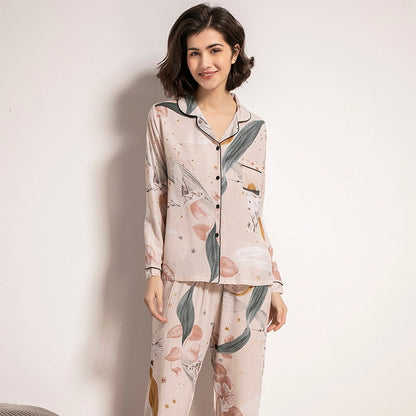 Women's long sleeve floral print pyjamas