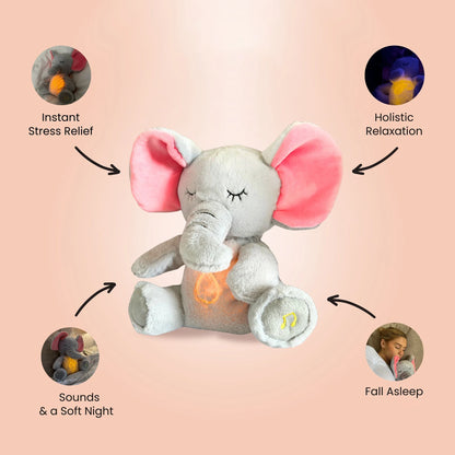 Breathing elephant bear toy for a good night's sleep