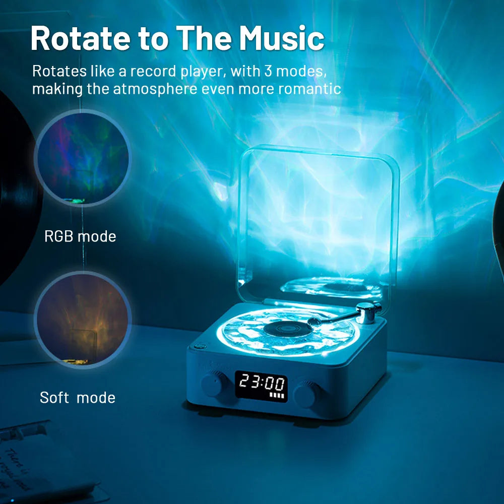 Vinyl portable retro sleep aid speakers with RGB light