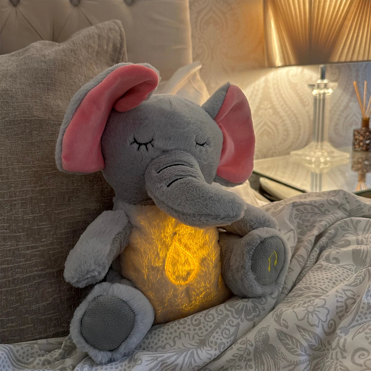 Breathing elephant bear toy for a good night's sleep