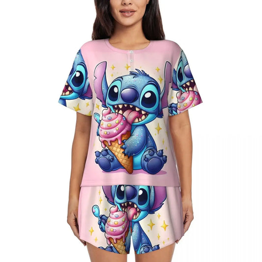 Stitch women's short pyjama set – Lightweight, cute, and comfortable
