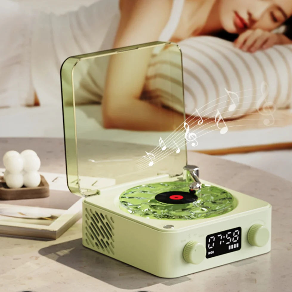 Vinyl portable retro sleep aid speakers with RGB light