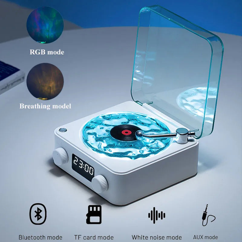 Vinyl portable retro sleep aid speakers with RGB light