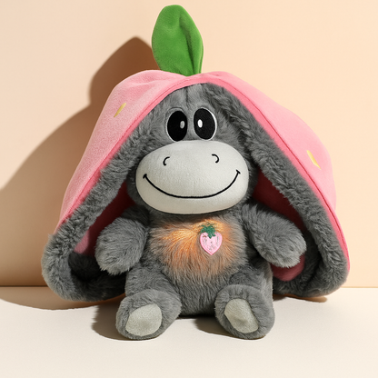 Cute baby donkey plush toy | Stuffed creative into fruit transform breathing donkey sleeping
