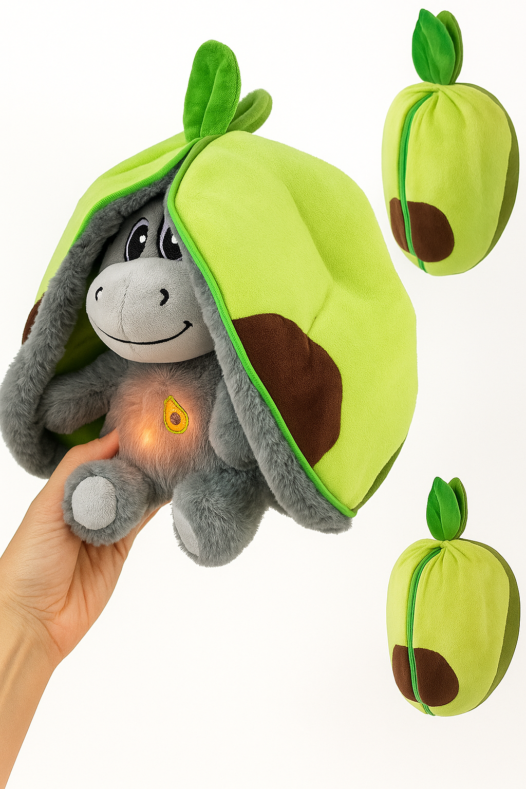 Cute baby donkey plush toy | Stuffed creative into fruit transform breathing donkey sleeping